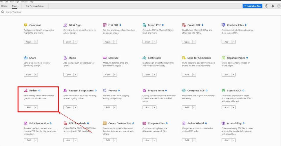 black out text in pdf with acrobat