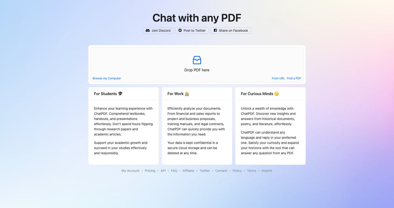 chatpdf interface