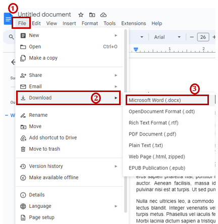 choose microsoft word