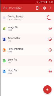 choose pdf and convert pdf to word on iPhone