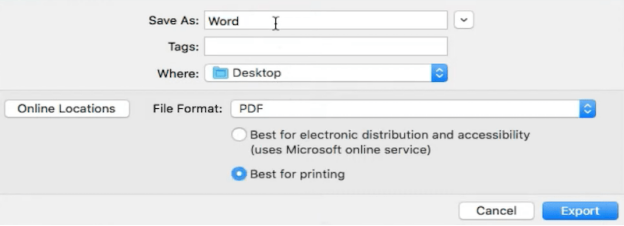 how to save a document as a pdf on mac