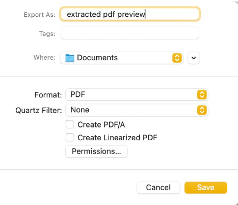 save the extracted pages
