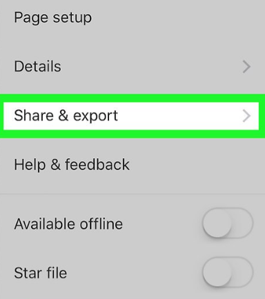 select share and export
