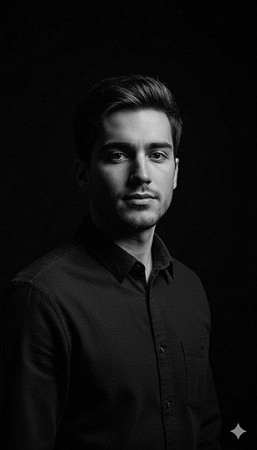gemini foto blanco y negro profesional para hombre