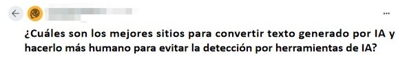 la pregunta de un usuario